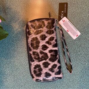 Black and Gray Leopard Print Women's Wallet